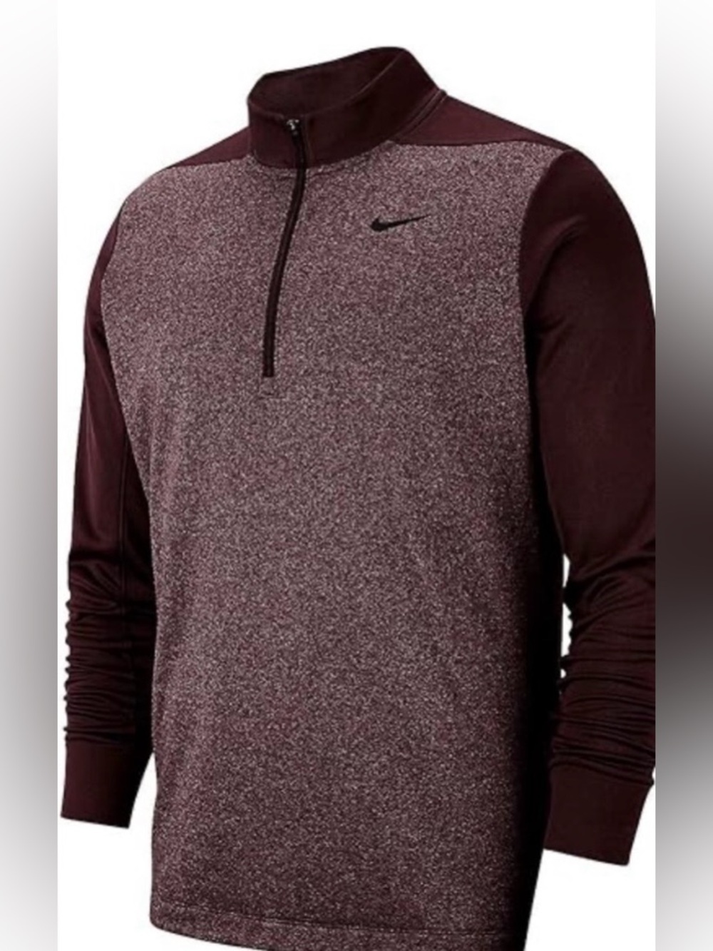 Nike Maroon and Heathered Burgundy Quarter-Zip Pullover